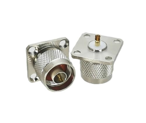 2 Stück N-Stecker 4-Loch-Flansch-Lötplattenmontage RF-Adapter-Anschluss Koaxial von LATOOR