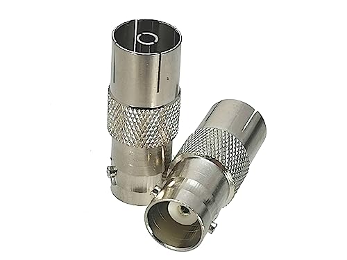 2 Stück Stecker BNC Buchse auf IEC PAL DVB-T Buchse RF Adapter Koaxial von LATOOR