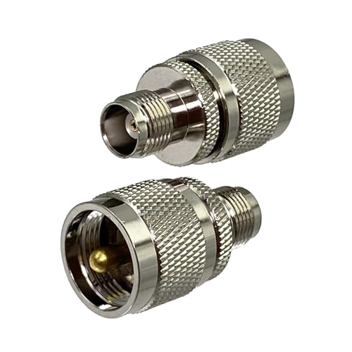 2 Stück Steckeradapter UHF PL259 SO239 auf TNC-Stecker & amp; RF-Koaxialkonverter mit weiblicher Buchse(Type 1-2Pcs) von LATOOR