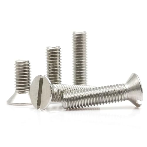 50 Stück M1,2 M1,6 M2 304 A2-70 Edelstahl GB68 Senkkopfschraube mit Schlitz und flachem Schlitz (Color : 5mm, Size : 50pcs M1.2) von LATOOR