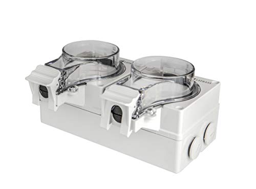 Aufputz Feuchtraum Französisch Standard Steckdosen 1-fach oder 2-fach IP66 auch wenn Stecker im Betrieb ist (2-fach Französisch Steckdose IP66) von LATRANS