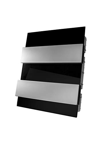 Moderne Delux Unterputz Kleinverteiler24 Module Sicherungskasten Verteilerkasten für Wand Einbau 2-reihig IP4x (24 Module schwarz Glas) von LATRANS
