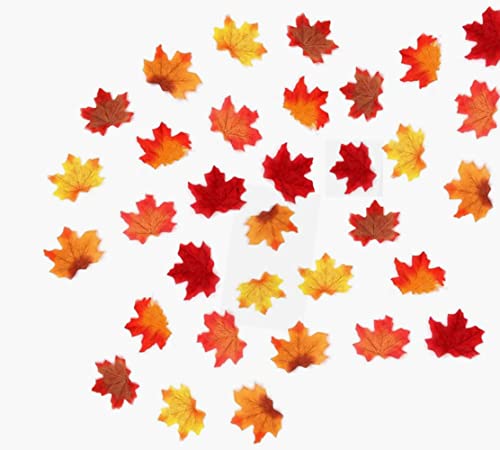 300 Stück künstliche Ahornblätter, 6 gemischte Farben Faux Herbstblätter, für Tischdekoration, für Herbstfeste und Hochzeiten, DIY von LATRAT