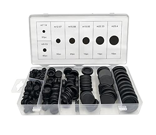 LATRAT 170 Stück Rubber Grommet Firewall Loch Stecker Set, Umfangreiche Gummistopfen Karosseriestopfen Verschlußstopfen Sortiment von LATRAT