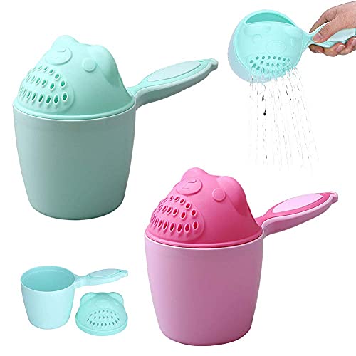 LATRAT 2 Stück Kinder Haarwaschbecher Spülbecher Bad Wasser Tasse Tragbare, Gießkanne Rinser Becher Flusher Cup Schutz Augenspülbecher für Kleinkind von LATRAT
