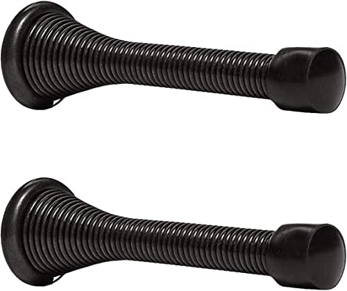 LATRAT 2 Stück Sockelleiste Türstopper, 85 mm Feder Türstopper Wand Türstopper Metall Feder Türstopper mit Sockel und Schraube zum Wänden und Türen Schutz von LATRAT