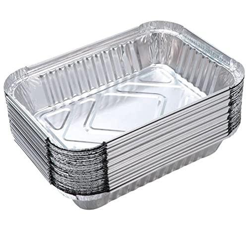 LATRAT 25 Stück Alu-Tropfschalen, Grillschalen Einweg Aluschalen ohne Deckel für Reste, Grill, Kuchen, Obst und Gemüse, 21.6 * 14.7 * 3.5CM von LATRAT