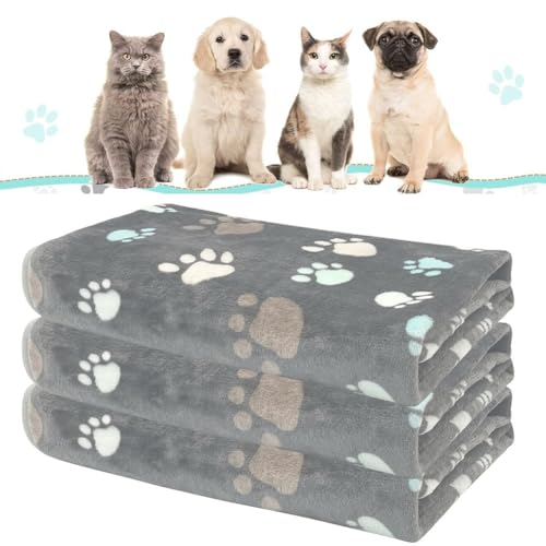 LATRAT 3 Pack Hundedecke Katzendecken Waschbar und Flauschig, Kuscheldecke Hund Flauschig Katzendecke, Sofaschoner für Hunde, Hundedecke Sofa (Schwarz) von LATRAT