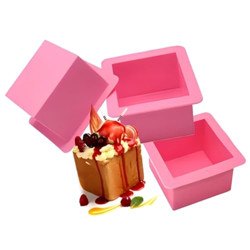 LATRAT 3 Stück Kuchenform Silikonform Quadrat Seifenform, Large Cube Quadratische Silikonform Harz Guss Schmuck Schmuckherstellung Werkzeuge von LATRAT