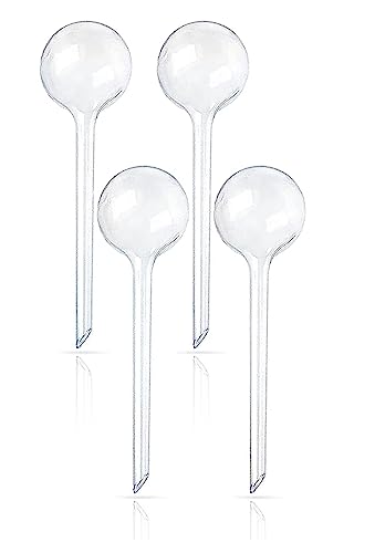 LATRAT 4 Stück Große Gießkugeln, 27.5 * 8cm Wasserspender Kugeln Bewässerung Selbstbewässerung Pflanzen Blumen, Automatische Bewässerungskugeln Bewässerungsbirne, Weiß 4 Stück Groß von LATRAT