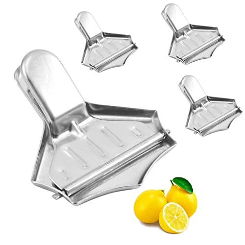 LATRAT 4 Stück Handheld Zitronenpresse, Saft Zitruspressen Edelstahl Hand Lemon Zange Fruit Manuelle Saftpresse drücken von LATRAT