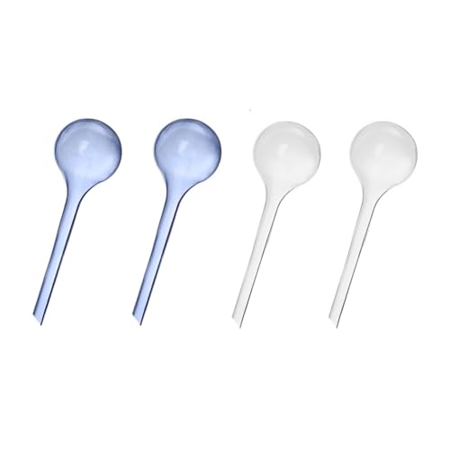 LATRAT 4 Stück 13 * 5cm Kleine Pflanzen Gießkugeln Pflanzen Bewässerungskugeln für Pflanzen, Topfpflanzen Selbstbewässerung, Blau & Weiß von LATRAT