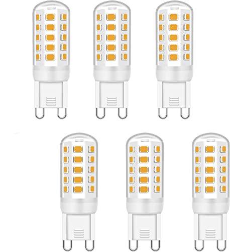 LATRAT 6er Set G9 LED Lampe warmweiß 3000K, Kein Flackern, Nicht Dimmbar, G9 Glühbirne, 220-240V Hell 360° Abstrahlwinkel, Energiesparende G9 Kleine Birne von LATRAT