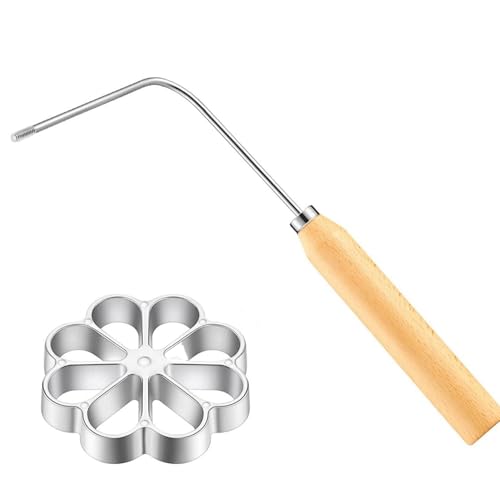 LATRAT Aluminium Waffelformen mit Holzgriff Hausgemachte, Aluminium Waffelform Backofen Roseneisen zum Backen Tauchform Waffelförmchen LATRAT Aluminium Waffelformen mit Holzgriff Hausgemachte, Aluminium Waffelform Backofen Roseneisen zum Backen Tauchform Waffelförmchen von LATRAT