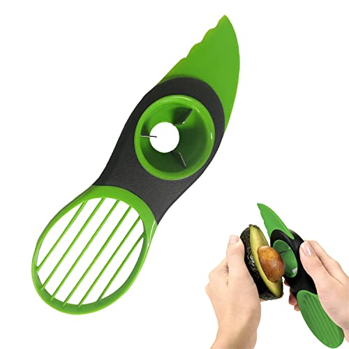 LATRAT Avocadoschneider,Avocado Schneider 3 in 1 ,Shea Corer Butter Obst Schäler Cutter Zellstoff Separator Kunststoff Messer Küche Gemüse Werkzeuge Küche Gadgets(Grün) von LATRAT