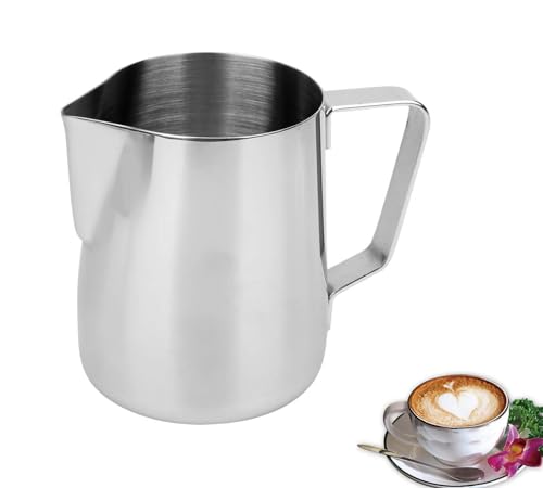 LATRAT Coffee Barista Milchkännchen Edelstahl, Perfekt für die Herstellung von Milchschaum Universalkanne, Milch Aufschäumen für Cappuccino und Latté (unbedeckt, 350ml) von LATRAT