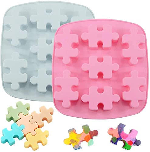 LATRAT DIY Puzzleteil Harz-Form, 2 Stück Antihaft-Silikonform, Bonbonformen, Silikon Puzzle Form, Silikonseifenform, Gelee Schokoladenkuchen DIY Backenwerkzeuge von LATRAT