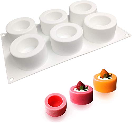 LATRAT Dessert Silikon Pudding Cup Kuchenform Diy Backform, 6 Kavitäten Silikonform Pudding Silikon Formen für Schokolade Kuchen Gelee Pudding handgefertigte Seife（Weiß） von LATRAT