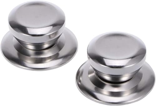 LATRAT Edelstahl Topfdeckelgriffe, 2 Stücke Universal Topfdeckel Edelstahl Ersatz Kochgeschirr Topfdeckelgriff Deckelknopf, als Ersatzteil auf Pfanne Topf Deckel von LATRAT