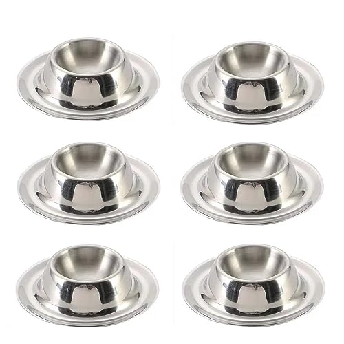 LATRAT Eierbecher Edelstahl 6er Set, Eierbecher Set für Zuhause, Küche, Spülmaschine (Silber) von LATRAT