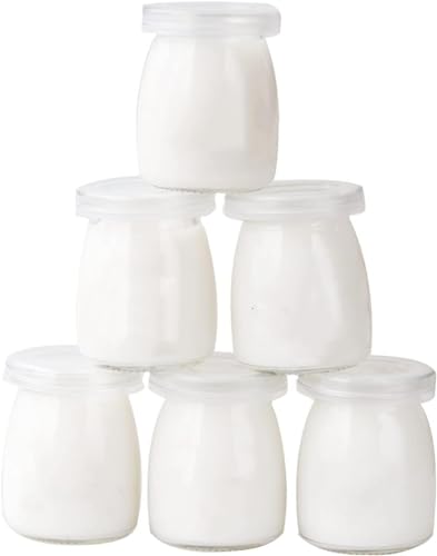 LATRAT Joghurtgläser 6 Gläser mit Deckel,Sahne-Dessertglas Puddingglas Gläser, Kapazität 150 ml von LATRAT