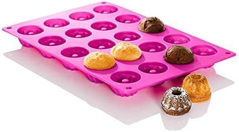 LATRAT Mini Gugelhupfform,Silikon Backform Gugelhupf Kuchenform, Traditioneller Silikonkuchenform 20er mit Antihaftbeschichtung für Ihre Schokoladendesserts, Jello von LATRAT