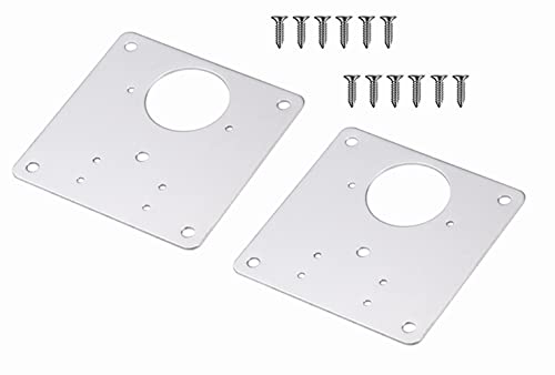 LATRAT Reparaturplatte Scharnierhalter 2 Packungen, Montageplatte mit 12 Schrauben 9 x 9 cm Reparaturset Befestigungsplatte für Schranktüren, Holzmöbel von LATRAT