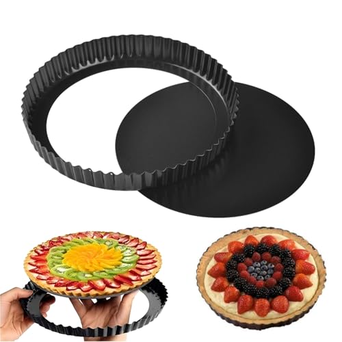 LATRAT Tarteform Quicheform 28cm Quiche Tart Pfanne, Mit Hebeboden Gute Antihaftbeschichtung Herausdrückbarer Hebeboden von LATRAT