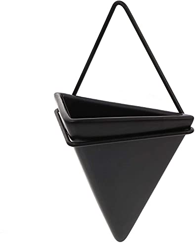 LATRAT Wandvase Dreieck Keramik Blumentopf Geometrische Pflanztopf, Wandvasen Blumenvase Luft Pflanze Container für Jubiläum Hochzeitsfeier Event Home Decoration Geschenk von LATRAT