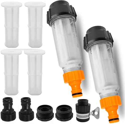LATRAT Wasserfilter Gartenschlauch Set, 2 Stück 3/4 Zoll Wasser Vorfilter Wasserfilter, Wasser Vorfilter Gartenpumpe Hochdruckreiniger Wohnmobil Gartenbewässerung von LATRAT