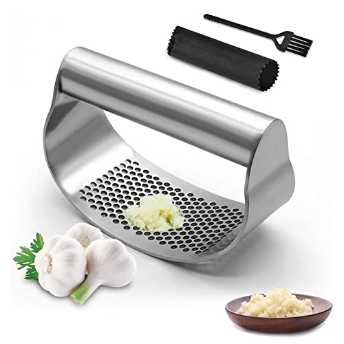 Knoblauchpresse Wippe Edelstahl Knoblauchwippe 3er Set Stainless Steel Garlic Press Rocker Mincer Crusher Kochgerät Knoblauchmühle Küchenhilfe mit Silikon Schäler einfache Handhabung und Reinigung Knoblauchpresse Wippe Edelstahl Knoblauchwippe 3er Set Stainless Steel Garlic Press Rocker Mincer Crusher Kochgerät Knoblauchmühle Küchenhilfe mit Silikon Schäler einfache Handhabung und Reinigung von LATTCURE