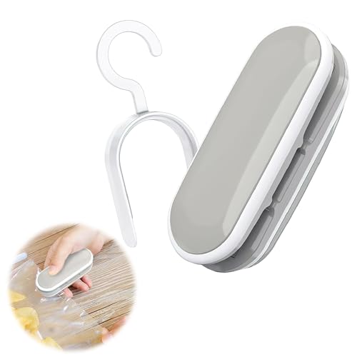 Mini Folienschweißgerät, Heißsiegeln und Schneiden 2 in 1 Versiegelungsmaschine mit Haken, Hand-Folienschweißgerät, Portable Hand Verschlussgerät für Plastiktüten Beutel Lebensmittellagerung Snack von LATTCURE