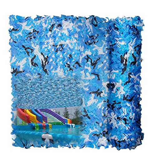 LATUAL Leichtes Tarnnetz Blau Tarnung Netting 3X4M 5X6M 7X8M 8X10M Camouflage Net Schattennetz, Oxford Stoff Tarnnetze Militärnetz, Für Camping Militär Jagd Schießen Sonnenschutz(Size:5X7M) von LATUAL