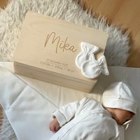 Erinnerungskiste Baby - Erinnerungsbox Kinder | Personalisierte Holzkiste Zur Geburt M, L, Xl Niers Holz Kiste Mit Namen Personalisiert von LAUBLUST