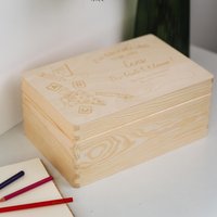 Erinnerungskiste Baby Zur Einschulung - Erinnerungsbox Für Kinder | Personalisierte Holzkiste Zum Schulstart M, Xl Geschenkidee von LAUBLUST