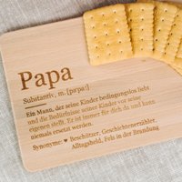Frühstücksbrettchen Graviert - Lexikon "Das Ist Papa" Ca. 24x15x1cm, Holz Fsc® von LAUBLUST