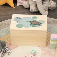 Kekskrone Erinnerungsbox Mit Gravur Für Baby - Natur Ocean Serie Schildkröte Größe M | L von LAUBLUST