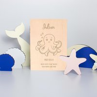 Kekskrone Kinderbesteck Mit Namen - Ocean Serie Natur Personalisierte 4-Teilige Geschenkbox von LAUBLUST