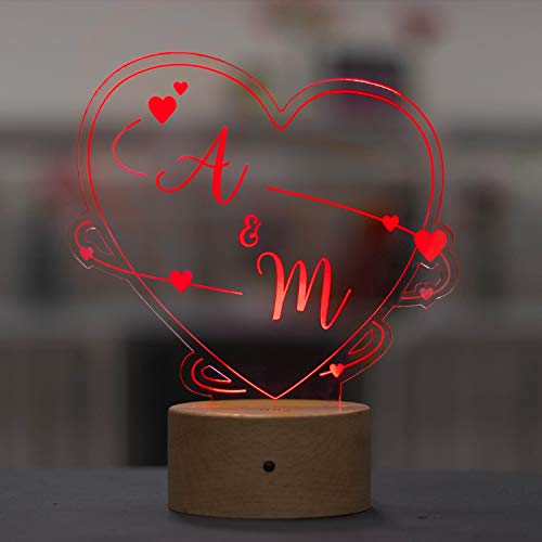 LAUBLUST 3D LED-Nachtlicht für Paare - Personalisiert, Herz Design - Geschenk Hochzeit | Holz-Sockel | Serie: Willich LAUBLUST 3D LED-Nachtlicht für Paare - Personalisiert, Herz Design - Geschenk Hochzeit | Holz-Sockel | Serie: Willich von LAUBLUST
