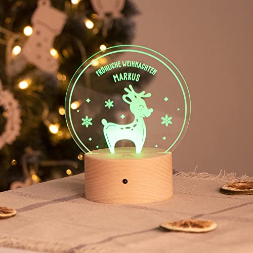 LAUBLUST 3D Weihnachtsrentier Lampe - Personalisiertes LED Nachtlicht - Hirsch Kinder Geschenke - Fensterdeko Weihnachten LAUBLUST 3D Weihnachtsrentier Lampe - Personalisiertes LED Nachtlicht - Hirsch Kinder Geschenke - Fensterdeko Weihnachten von LAUBLUST