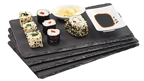 LAUBLUST 4er Set Schieferplatten für Besondere Anlässe - Servierplatten & Platzset aus Naturschiefer | M - 24x15cm von LAUBLUST