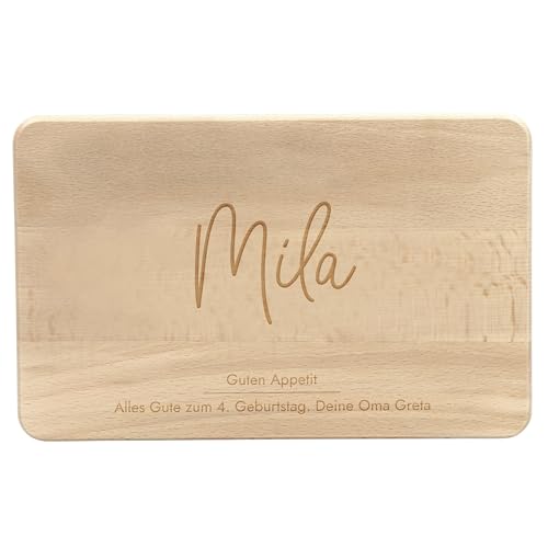 LAUBLUST Frühstücksbrettchen Kinder - Personalisiert mit Gravur - Niers Motiv - Geschenk Brettchen 24x15cm, Holz FSC® von LAUBLUST