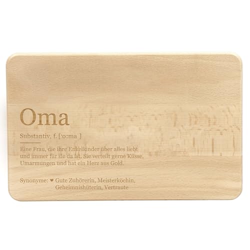 LAUBLUST Frühstücksbrettchen mit Gravur - Lexikon: Das ist Oma - Geschenk Brett | 24x15cm, Holz FSC® von LAUBLUST