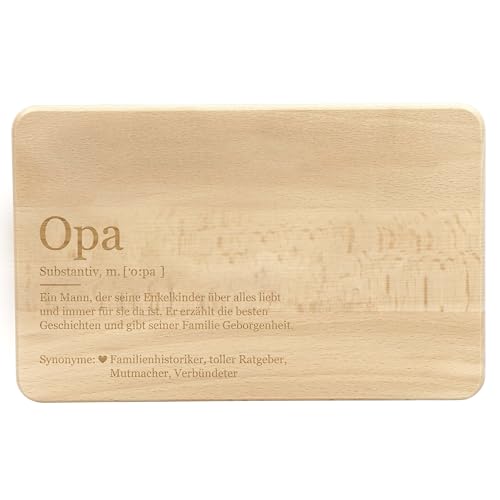 LAUBLUST Frühstücksbrettchen mit Gravur - Lexikon: Das ist Opa - Geschenk Brett | 24x15cm, Holz FSC® von LAUBLUST