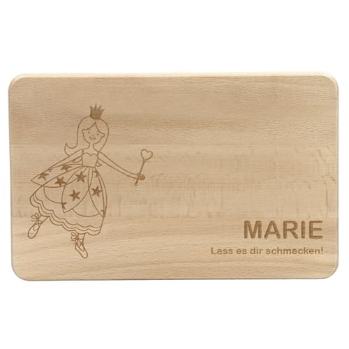 LAUBLUST Frühstücksbrettchen Kinder - Personalisiert mit Gravur - Prinzessin - Geschenk Brettchen 24x15cm, Holz FSC® von LAUBLUST