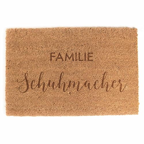 LAUBLUST Fußmatte Personalisiert - Familien Design - 60x40cm, Kokos | Geschenk zur Hochzeit | Umzugs- & Einzugsgeschenk von LAUBLUST