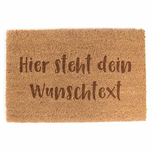 LAUBLUST Fußmatte Personalisiert - Wunschtext - ca. 60x40cm, Kokos | Geschenk zur Hochzeit | Umzugs- & Einzugsgeschenk von LAUBLUST