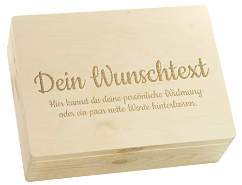 LAUBLUST Holzkiste Personalisiert mit Wunsch-Gravur - Geschenkkiste & Erinnerungsbox | L - ca. 40x30x14cm, Natur FSC® von LAUBLUST