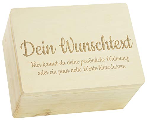 LAUBLUST Holzkiste Personalisiert mit Wunsch-Gravur - Geschenkkiste & Erinnerungsbox | XL - ca. 40x30x24cm, Natur FSC® von LAUBLUST