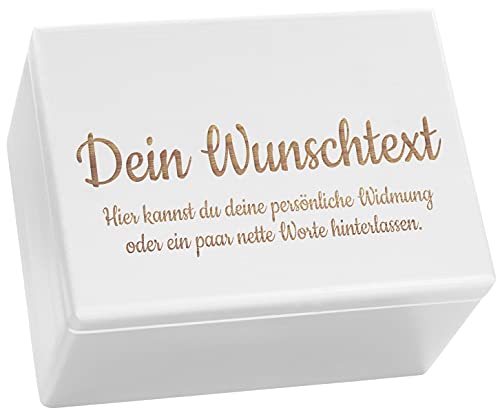 LAUBLUST Holzkiste Personalisiert mit Wunsch-Gravur - Geschenkkiste & Erinnerungsbox | XL - ca. 40x30x24cm, Weiß FSC® von LAUBLUST
